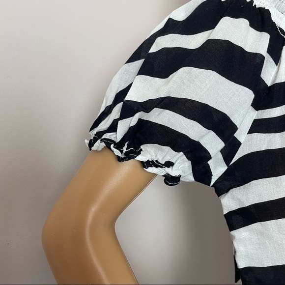 Loft Zebra Print Cotton Blouse Keyhole Tie Neck Size Medium - Picture 3 of 10